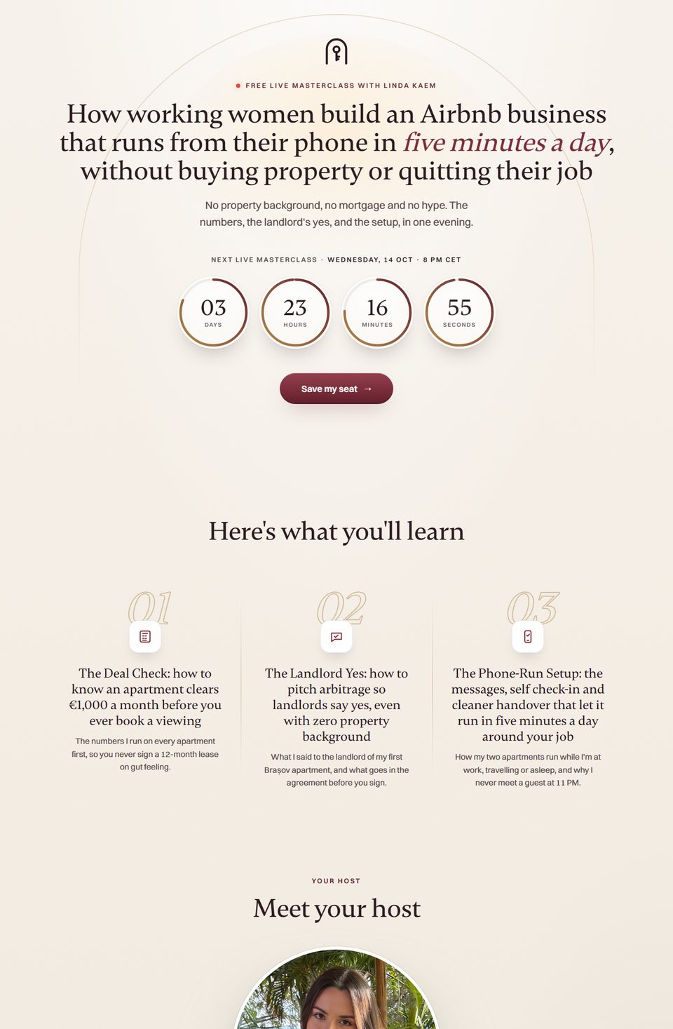 Registration page preview
