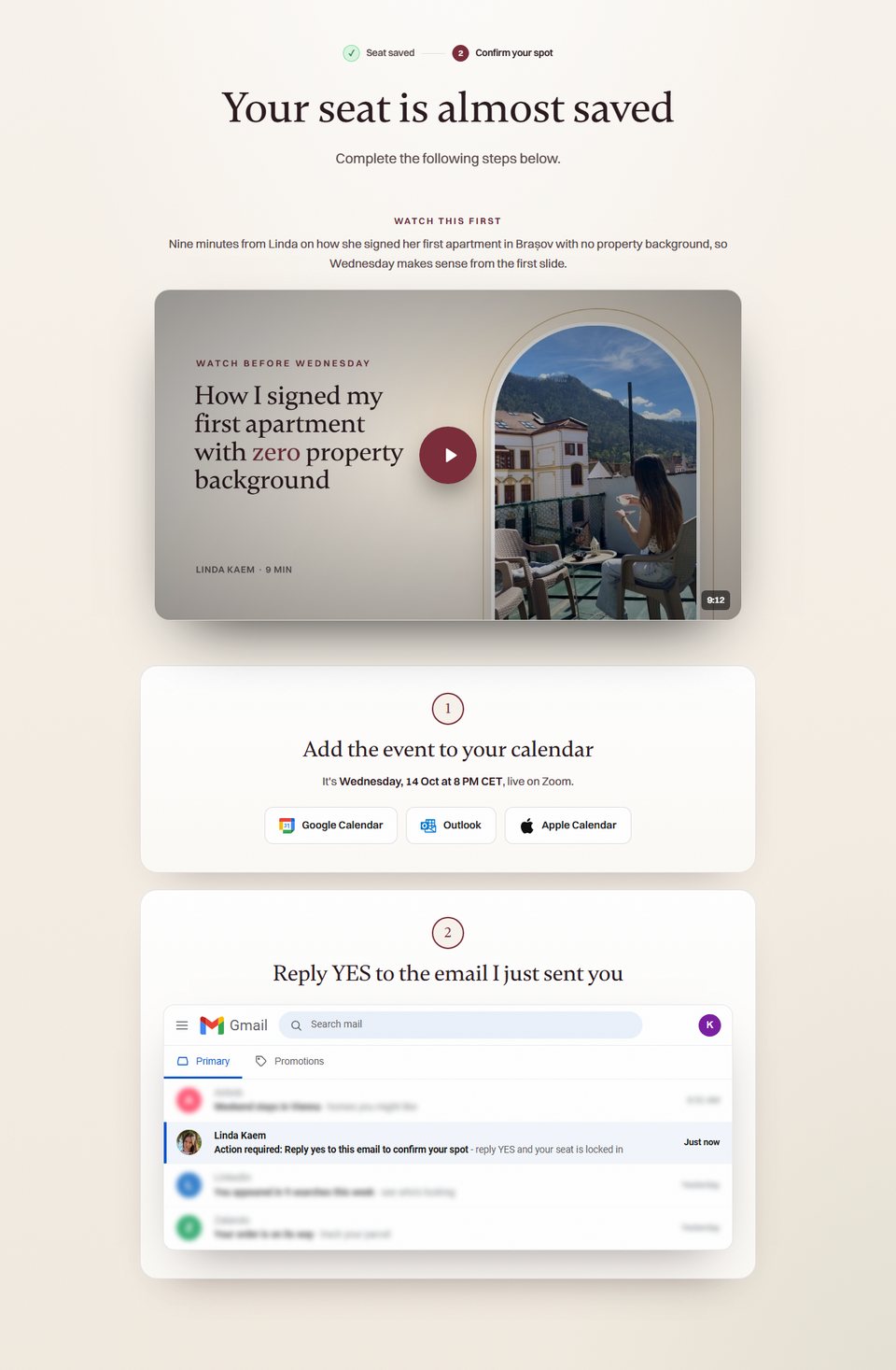 Thank-you page preview